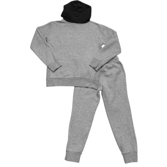 Jordans Boys Jogger Set Gray Black Fleece Pants Small Hoodie Medium Sporty Gym - Picture 15 of 16